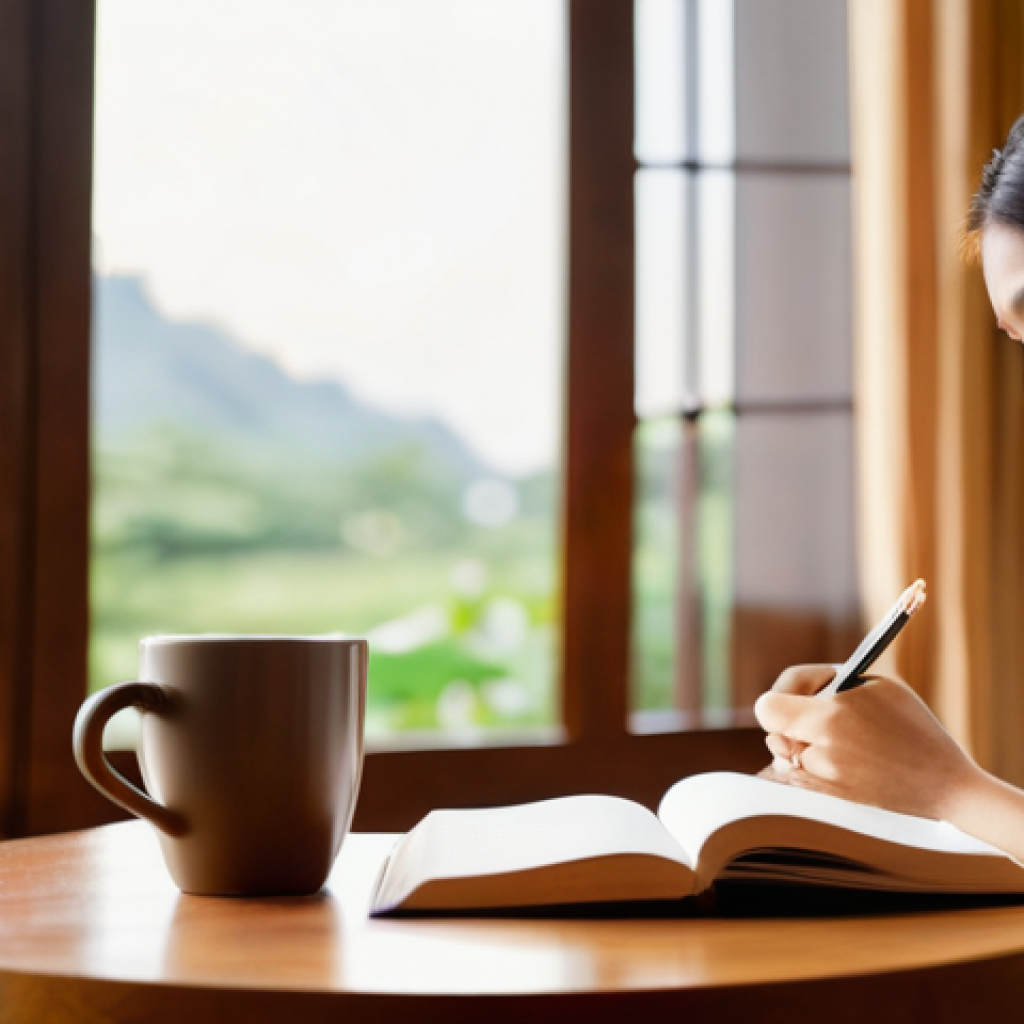 성공적인 습관 스택킹을 위한 10가지 팁 - Morning Serenity: Coffee and Gratitude Journaling**
A beautiful, sun-drenched morning scene inside a...
