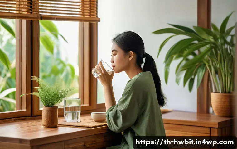 일상에서의 작은 습관 스택킹 실천하기 - A cozy modern Thai bedroom at dawn, soft natural light filtering through bamboo blinds, a young Thai...