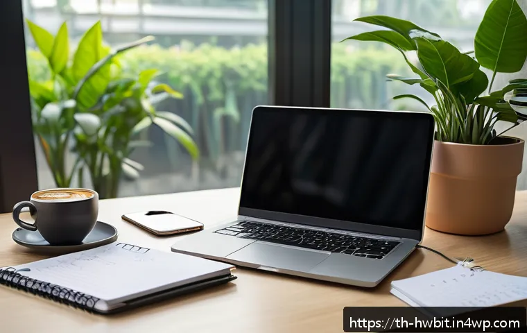 작업 환경에서의 습관 스택킹 전략 - A modern Thai office setting with a neat and organized desk featuring a laptop, a notebook open with...