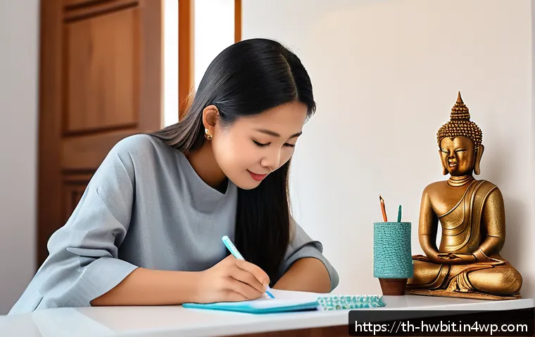 업무 효율성을 높이기 위한 습관 스택킹 전략 - A cozy Thai home interior showing a morning routine scene: a young adult woman in modest casual clot...
