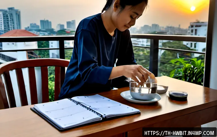 Home 17 습관 스택킹을 통한 자기 관리 강화하기 - Photorealistic morning self-management routine in a bright Bangkok apartment, a Thai adult in modest...
